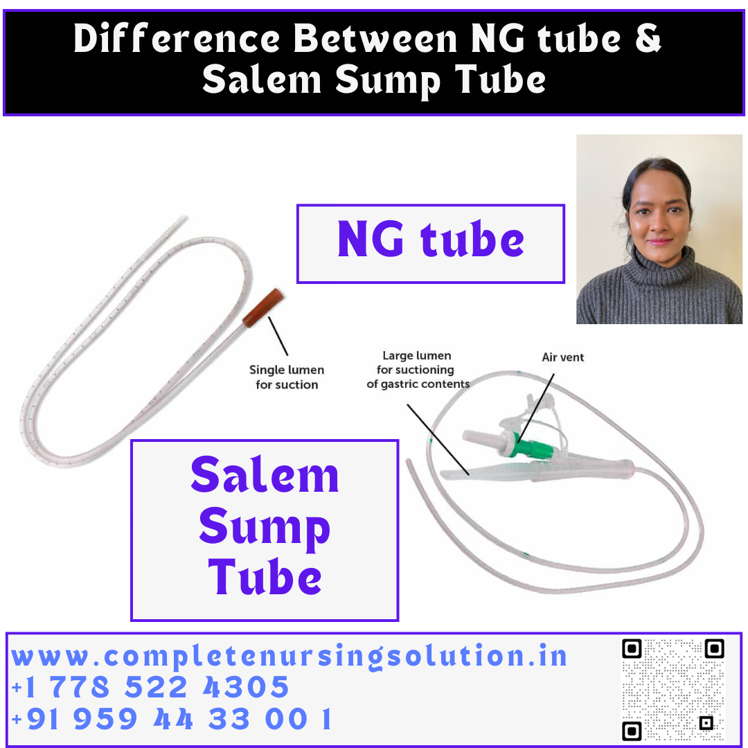 NG tube Vs Salem sump tube